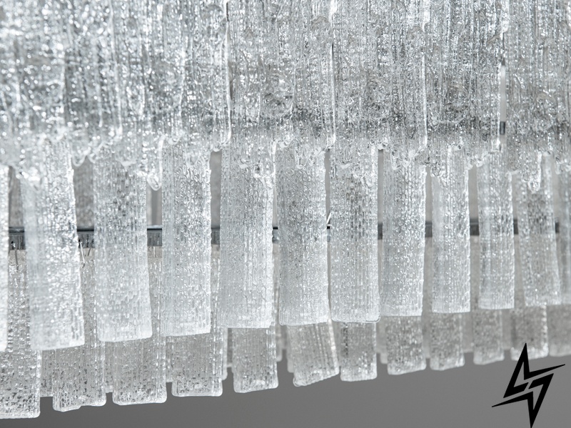 Люстра підвіс зі скляними пелюстками D23-32692 хром 303-800x300CH фото наживо, фото в дизайні інтер'єру