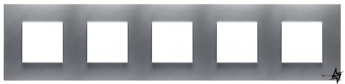 Пятиместная рамка Zenit N2275 PL (серебро) 2CLA227500N1301 ABB фото