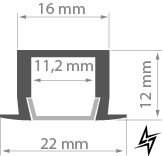 LED-профіль KLUS PDS-4-K чорний, 2 метри KLUS_B3776K7_2 фото