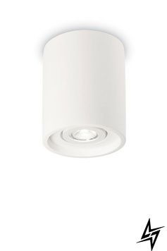Гіпсовий накладний точковий світильник Ideal Lux 150420 Oak Pl1 Round Bianco фото