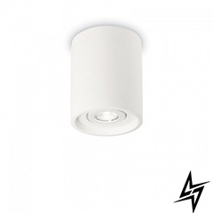 Світильник з гіпсу точковий накладний Ideal Lux Oak Pl1 Round Bianco 150420 13119 фото наживо, фото в дизайні інтер'єру