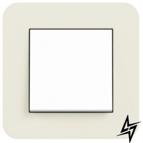 0211417 Рамка з білою підкладкою E3 Пісочний / Білий 1-постова Gira фото