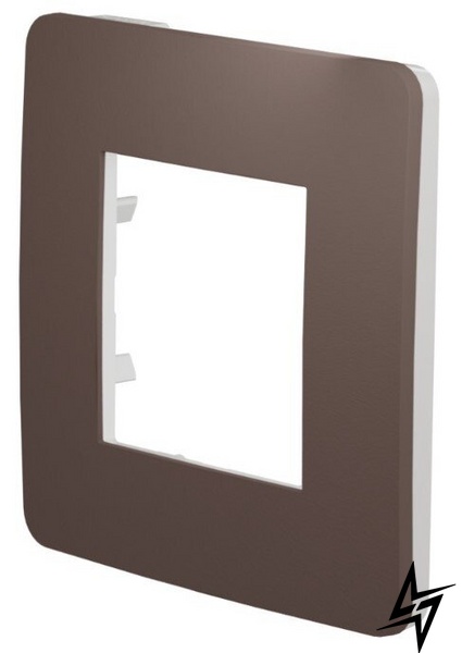 Однопостова рамка Unica New Studio Color NU280216 шоколад / білий Schneider Electric фото