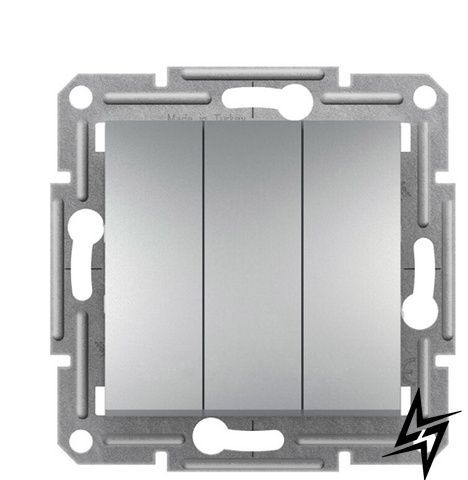 3-клавишный выключатель Schneider Electric EPH2100161 Asfora, алюминий, матовый, 10 А, IP20 EPH2100161 фото