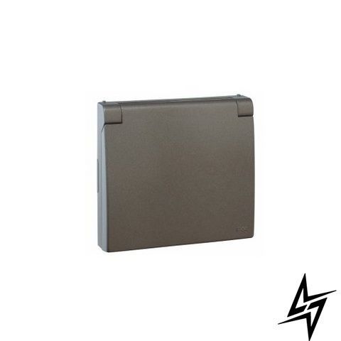 Центральная панель розетки с крышкой 2P+Z ШУКО (IP44) Графит 50634 TGR Efapel APOLO 5000 фото