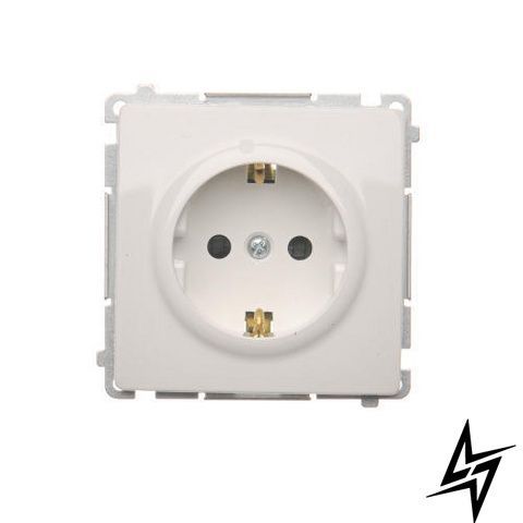 Розетка SCHUKO с заземлением и шторками Simon BMGSZ1Z.01/11 Basic, белая глянцевая, 16 А, 250 В BMGSZ1Z.01/11 фото