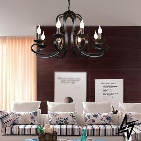 Люстра 036082 Candle D45 8P E14 45&times;45 см Черный 036082 фото