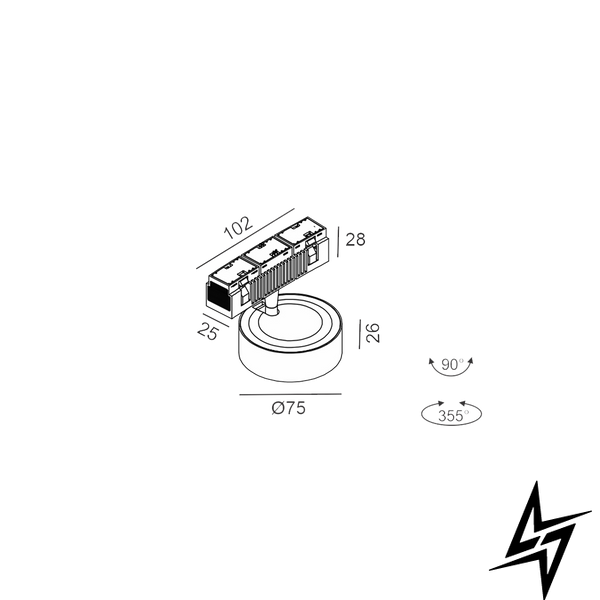 Магнитный трековый светильник LTX IN_RING SOL MINI 09.7526.7.930.BK черный 6,3 Вт 3000 K 09.7526.7.930.BK фото