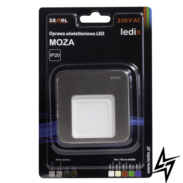 Настінний світильник Ledix Moza 01-221-21 врізний Сталь 5900K LED LED10122121 фото наживо, фото в дизайні інтер'єру