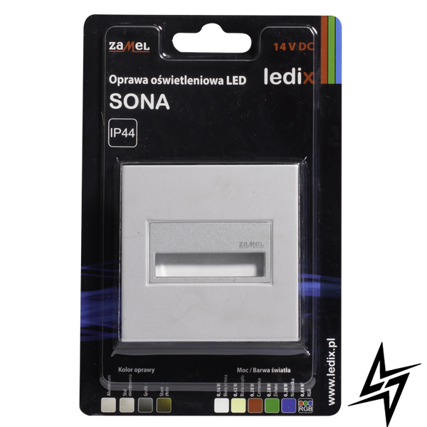 Настінний світильник Ledix Sona квадратна 14-211-12 врізний Алюміній 3100K 14V LED LED11421112 фото наживо, фото в дизайні інтер'єру