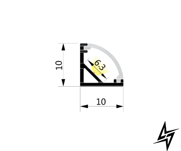 LED-профіль ALUMLED кутовий з розсіювачем 2м LP1010C1_2 LP1010C1_2 фото