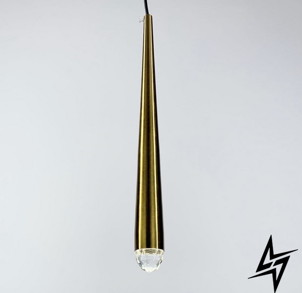 Дизайнерский подвесной светильник в латунном каркасе LE26331 LED 1W 4000K 30см Латунь B38 фото в живую, фото в дизайне интерьера