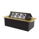 Мебельная розетка тройная Livolo серые в золотом (VL-SHS013-TCIP-A) фото