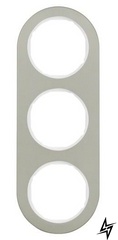 10132014 Рамка R.Classic Полярна білизна, нержавіюча сталь 3-постова Berker фото