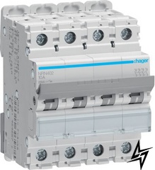 Автоматичний вимикач Hager NRN402 4P 2A C 25kA фото