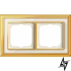 1722-838-500 Рамка Dynasty Латунь полированная белое стекло 2-постовая 2CKA001754A4561 ABB фото