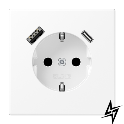 Розетка з USB SCHUKO 16А біла матова LS 990 Jung LS1520-15CAWWM фото