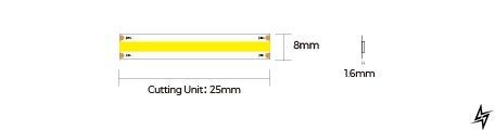 LED стрічка COLORS COB-24V-IP20 8W 630Lm 2700K 5м DF6-24V-8mm-SW фото