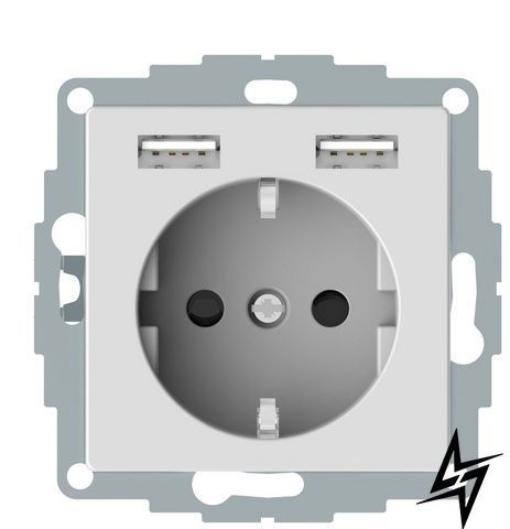USB розетка Schuko Schneider Electric Merten System M MTN2366-0325 2 USB активно белый фото