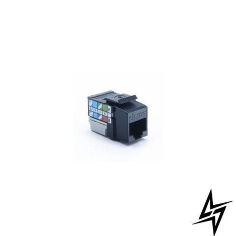 Модуль SIMON RJ45 UTP cat6 типа keystone черный Simon CJ645U фото