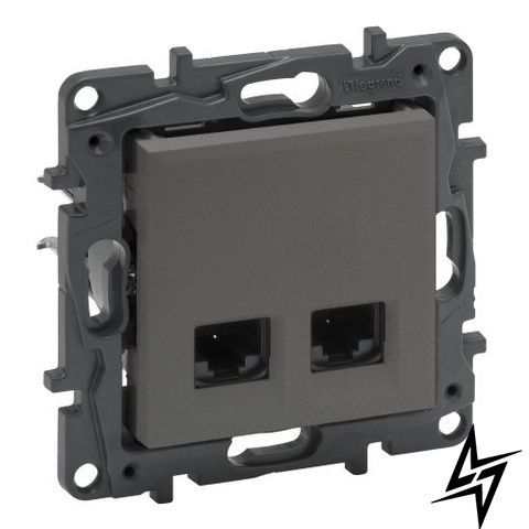 Комп'ютерна розетка RJ45 Legrand 863460 Niloe Step, сталь, RJ45 UTP, IP20 863460 фото