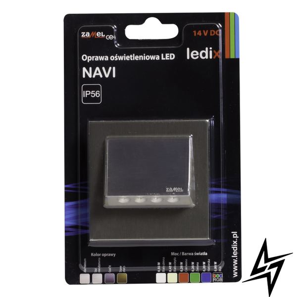 Настенный светильник Ledix Navi с рамкой 11-111-22 накладной Сталь 3100K 14V ЛЕД LED11111122 фото в живую, фото в дизайне интерьера