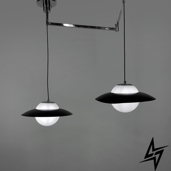 Регулирующий подвесной светильник в хромовом корпусе на 2 лампочки LE29934 2xE27 Белый YG 88/2 CH фото в живую, фото в дизайне интерьера