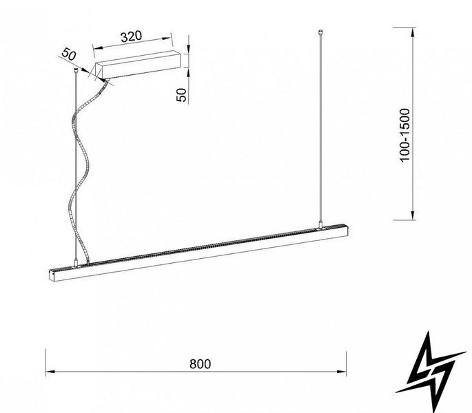 Підвісний світильник Kloodi KD-KLP3535 800 31W 4K BK чорний KD-KLP3535 800 31W 4K BK фото