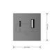 Механізм розетка USB-A та USB-C з Power Delivery 36W Livolo сірий (VL-FCUA18W.UC18W-2IP) VL-FCUA18W.UC18W-2IP фото