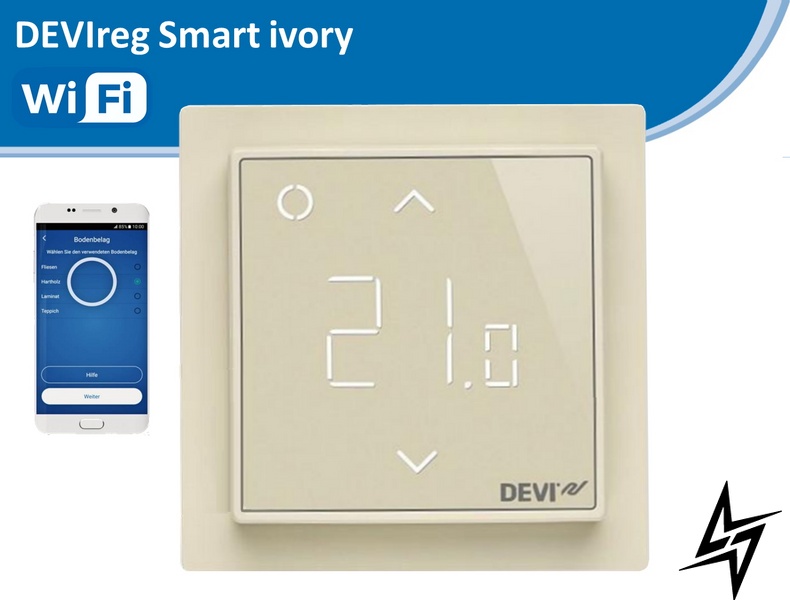140F1142 Devi программируемый терморегулятор DEVIreg Smart Ivory с Wi-Fi фото