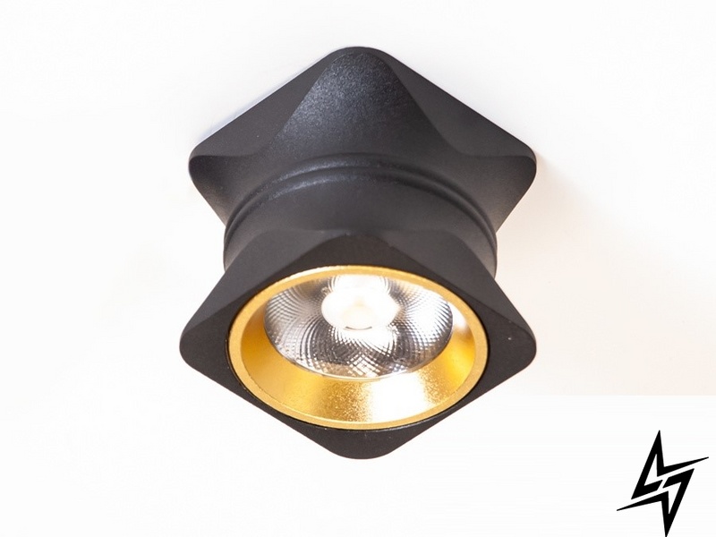 Накладной точечный светильник D23-31596 Золото/Черный 168E фото в живую, фото в дизайне интерьера
