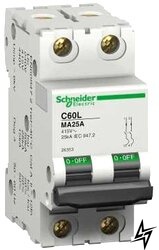 Автоматичний вимикач Schneider Electric A9F74201 Acti9 2P 1A C 6kA фото