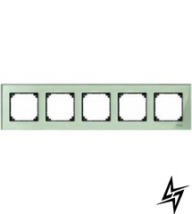 Рамка пятиместная M-ELEGANCE glass зеленый Schneider Electric Merten MTN404504 фото