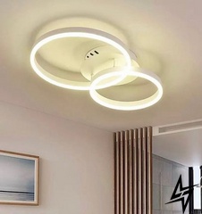 Потолочная люстра LED с пультом L23-36957 Белый A8008/2-wh-k фото в живую, фото в дизайне интерьера