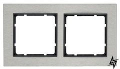Двухместная горизонтальная рамка B.7 10223606 (нержавеющая сталь/антрацит) Berker фото