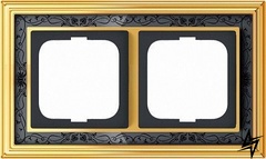 1722-833-500 Рамка Dynasty Латунь полированная черная роспись 2-постовая 2CKA001754A4576 ABB фото