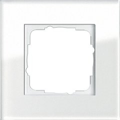 021112 Рамка Esprit Белое стекло 1-постовая Gira
