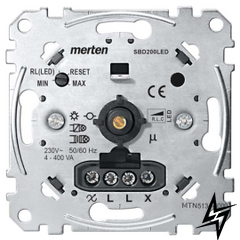 Механизм универсального поворотно-нажимного светорегулятора 4-400 Вт (RLC) с поддержкой диммируемых LED-ламп MTN5134-0000 фото