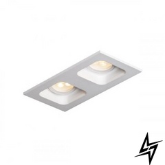 Врезной точечный светильник Mistic DOUBLE miniQUAD MR16 матовый белый 5355550  фото в живую, фото в дизайне интерьера