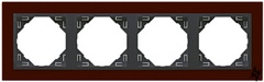 Рамка чотиримісна Logus 90 Animato темно-червоний/сірий Efapel фото