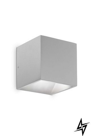 Вуличний настінний світильник Ideal Lux Rubik AP Grigio 326849 LED 8,5 Вт 3000 K, сірий, 10 &times; 10 &times; 10 см фото
