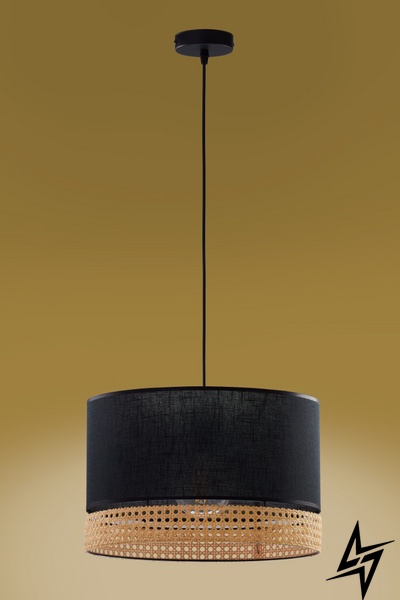 Люстра подвесная TK Lighting Paglia Black 6543 49553 фото в живую, фото в дизайне интерьера