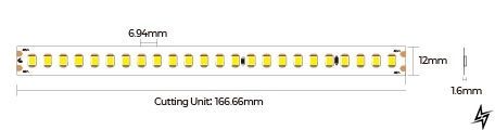 LED лента COLORS 144-2835-48V-IP65 NANO 5.4W 580Lm 4000K 5м DS8144-48V-12mm-NANO DS8144-48V-12mm-NANO-NW фото