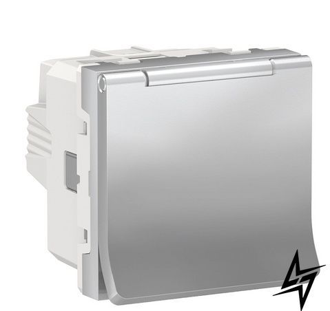Розетка NU303730TA гвинтовий затиск 16А алюміній Unica New Schneider Electric фото