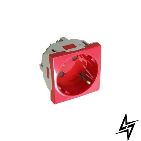 Механизм силовой розетки с заземлением Efapel 45131 SVM Quadro 45, красный, 16 А, 250 В, 2 модуля 45131 SVM фото
