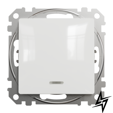 1-клавішний прохідний вимикач із підсвіткою Schneider Electric SDD111106L Sedna Design, білий, глянцевий, IP20 SDD111106L фото