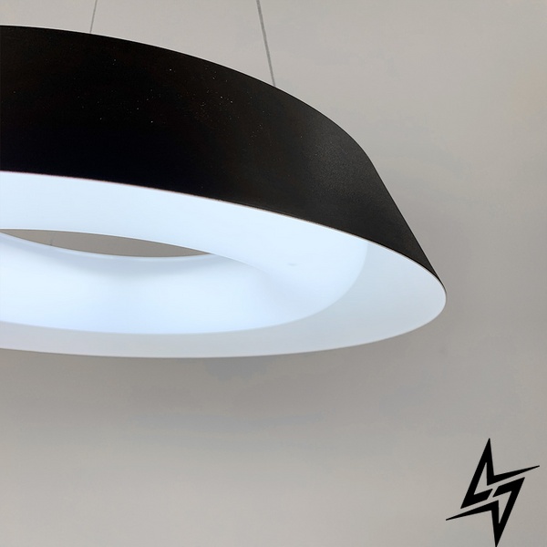 LED светильник подвесной круглый в черном корпусе LE41268 LED 38W 3000–4500–6000K 50x50см Черный 12104 P-500 P BK фото в живую, фото в дизайне интерьера