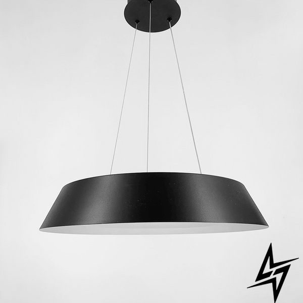 LED светильник подвесной круглый в черном корпусе LE41268 LED 38W 3000–4500–6000K 50x50см Черный 12104 P-500 P BK фото в живую, фото в дизайне интерьера