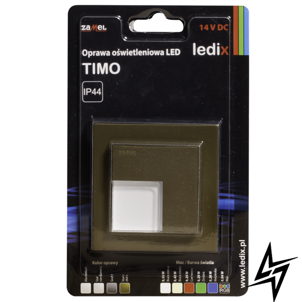 Настінний світильник Ledix Timo з рамкою 07-111-46 накладний Старе золото RGB 14V LED LED10711146 фото наживо, фото в дизайні інтер'єру