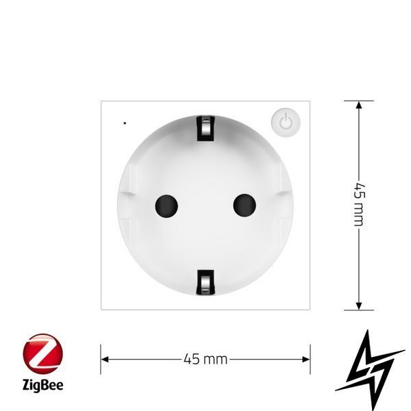 Умный механизм розетка ZigBee с заземлением Livolo белый (VL-FCTC16AZ-2WP) 784000811 фото